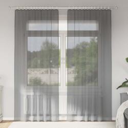 vidaXL Perdele Voile cu buzunare pentru bare 2 buc gri închis GartenMobel Dekor (4102184)