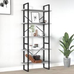 vidaXL Biblioteca 5 niveluri gri sonoma, 80x30x175 cm lemn prelucrat GartenMobel Dekor (3114017) Biblioteca