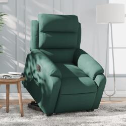 vidaXL Fotoliu electric rabatabil cu ridicare, verde închis, catifea GartenMobel Dekor (3205116)