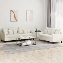 vidaXL Set de canapele cu perne, 2 piese, crem, catifea GartenMobel Dekor (3201728) Canapea