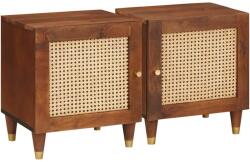 vidaXL Set 2 noptiere maro din lemn masiv de acacia, 40 x 33, 5 x 46 cm (4018877)