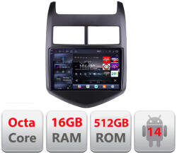 Edotec Navigatie Android Chevrolet Aveo 2010-2013 QLED 2K 16GB+512GB 360 (KIT-aveo10+EDT-E809-2K)