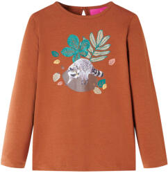 vidaXL Tricou pentru copii cu maneci lungi, coniac, 140 GartenMobel Dekor (14173)