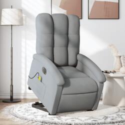 vidaXL Fotoliu electric masaj rabatabil cu ridicare, gri închis textil GartenMobel Dekor (3204128)