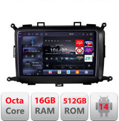 Edotec Navigatie Android Kia Carens 2013-2018 QLED 2K 16GB RAM 512GB (KIT-2023+EDT-E809-2K)