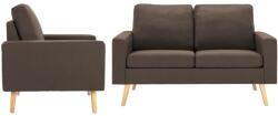 vidaXL Set de canapele, 2 piese, maro, material textil GartenMobel Dekor (3056616) Canapea