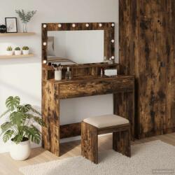 vidaXL Masa de Machiaj Stejar fumuriu 100 x 41 x 135 cm Lemn compozit GartenMobel Dekor (865104)