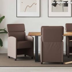vidaXL Scaune de dining cu roti cu roti 2 pcs Maro 58 x 65 x 98 cm GartenMobel Dekor (42017885)