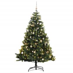 vidaXL Brad Craciun artificial articulat cu 300 LED-uri/globuri 240 cm GartenMobel Dekor (3210406)