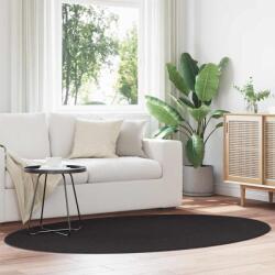 vidaXL Covor oval negru Huarte 140x200 cm, antiderapant, 100% poliester (4103652) Covor