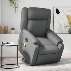 vidaXL Fotoliu rabatabil electric cu ridicare, gri, piele ecologica GartenMobel Dekor (3205167)