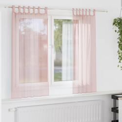 vidaXL Perdele voal cu bucle 2 buc Roz deschis 140x140 cm GartenMobel Dekor (4102276)