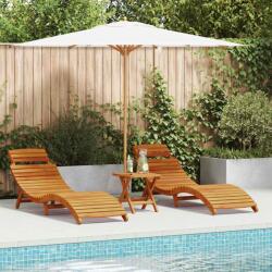 vidaXL Sezlong 3 pcs Maro Lemn Solid de Acacia GartenMobel Dekor (4107094)
