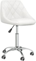 vidaXL Scaun de bucatarie pivotant, alb, piele ecologica GartenMobel Dekor (3088685)