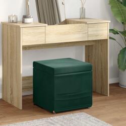vidaXL Taburet Verde închis Catifea si lemn stratificat GartenMobel Dekor (876752)