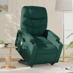 vidaXL Fotoliu electric masaj rabatabil / ridicare verde închis textil GartenMobel Dekor (3204638)