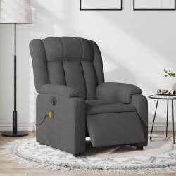 vidaXL Fotoliu electric de masaj rabatabil, gri închis, textil GartenMobel Dekor (3205305)