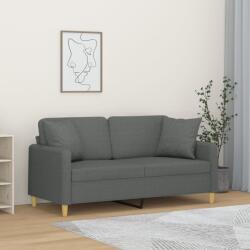 vidaXL Canapea cu 2 locuri cu pernute, gri închis, 140 cm, textil GartenMobel Dekor (3200910) Canapea