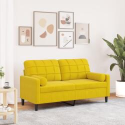 vidaXL Canapea cu 2 locuri cu pernute, galben, 140 cm, catifea GartenMobel Dekor (3278225) Canapea