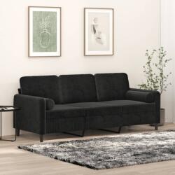 vidaXL Canapea cu 3 locuri cu pernute, negru, 180 cm, catifea GartenMobel Dekor (3200896) Canapea