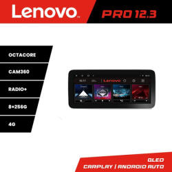 Lenovo Navigatie universala 2DIN Lenovo PRO 12.3 QLED, 8GB RAM, 256GB, 4G, DSP (KIT-2din-2+PRO-12.3-8+256)