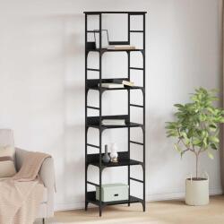 vidaXL Raft pentru carti Stejar Negru 50 x 33 x 188, 5 cm Lemn compozit GartenMobel Dekor (882759) Biblioteca