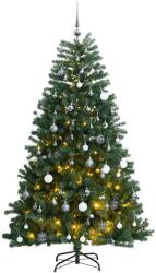 vidaXL Brad Craciun artificial articulat cu 300 LED-uri/globuri 180 cm GartenMobel Dekor (3210164)