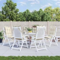 vidaXL Perne scaun cu spatar înalt, 6 buc, crem, tesatura Oxford GartenMobel Dekor (377610)