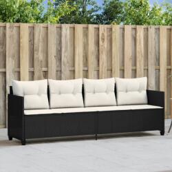 vidaXL Sezlong cu perne, negru, poliratan GartenMobel Dekor (368326)