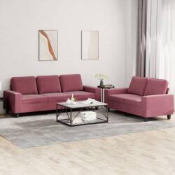 vidaXL Set de canapea, 2 piese, rosu vin, material textil GartenMobel Dekor (3201904) Canapea
