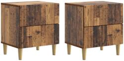 vidaXL Set 2 noptiere cu 4 sertare, lemn vechi, 43 x 34, 5 x 48 cm (894542)