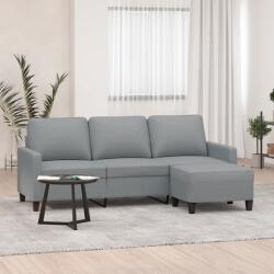 vidaXL Canapea cu 3 locuri si taburet, gri deschis, 180 cm, textil GartenMobel Dekor (3201037) Canapea