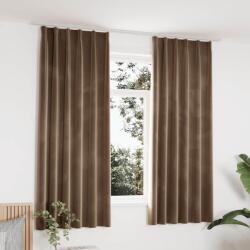 vidaXL Draperii opace, 2 buc. , bej, 140x175 cm, catifea, cu carlige GartenMobel Dekor (134508)