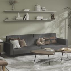 vidaXL Canapea extensibila cu 2 locuri, gri închis, catifea GartenMobel Dekor (375938) Canapea