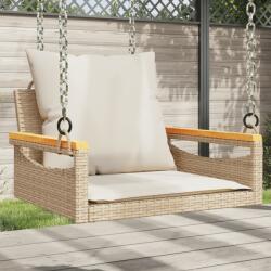 vidaXL Banca de balansoar cu perne, bej, 63x62x40 cm, poliratan GartenMobel Dekor (368166)