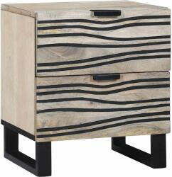 vidaXL Noptiera alba cu 2 sertare, 40 x 33 x 46 cm, din lemn prelucrat (4017970)