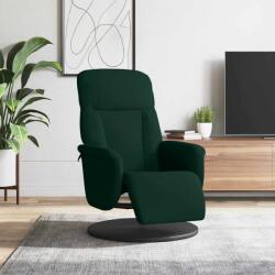vidaXL Scaun de relaxare cu taburet, verde închis, catifea GartenMobel Dekor (356684)
