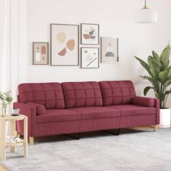 vidaXL Canapea cu 3 locuri cu pernute, rosu vin, 210 cm, textil GartenMobel Dekor (3278207) Canapea