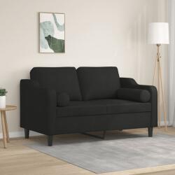 vidaXL Canapea cu 2 locuri cu pernute, negru, 120 cm, textil GartenMobel Dekor (3200841) Canapea