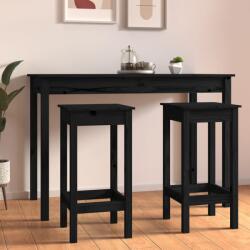 vidaXL Scaune de bar, 2 buc. , negru, 40x40x78 cm, lemn masiv pin GartenMobel Dekor (822141)