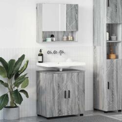 vidaXL Set de mobilier pentru baie Pe perete cu usa 2 pcs Gri Sonoma GartenMobel Dekor (3392939)