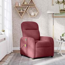 vidaXL Fotoliu de masaj rabatabil, rosu vin, material textil GartenMobel Dekor (4015535)