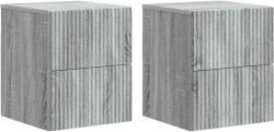 vidaXL Set 2 noptiere suspendate gri sonoma, 4 sertare, 33x34, 5x40 cm (898478)