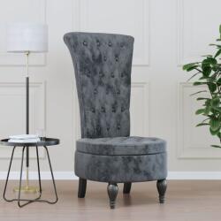 vidaXL Fotoliu cu spatar înalt, gri închis, catifea, design cu nasturi GartenMobel Dekor (352465)
