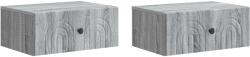 vidaXL Set 2 noptiere suspendate gri Sonoma cu sertar, 49 x 34, 5 x 20 cm (898118)