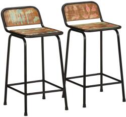 vidaXL Scaune de bar 2 buc 46x35, 5x80 cm lemn masiv recuperat GartenMobel Dekor (4013532)