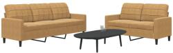 vidaXL Set de canapele cu perne, 2 piese, maro, catifea GartenMobel Dekor (3278398) Canapea