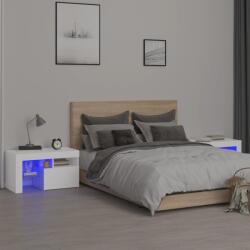 vidaXL Noptiere cu lumini LED, 2 buc. , alb, 70x36, 5x40 cm GartenMobel Dekor (3152770)