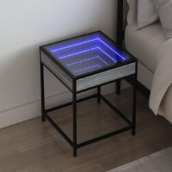 vidaXL Noptiera cu LED infinity, gri sonoma, 40x40x51 cm GartenMobel Dekor (3284094)