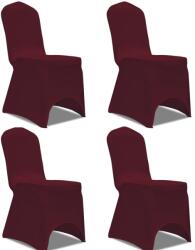 vidaXL Husa de scaun elastica, 4 buc. , rosu bordo GartenMobel Dekor (131411)